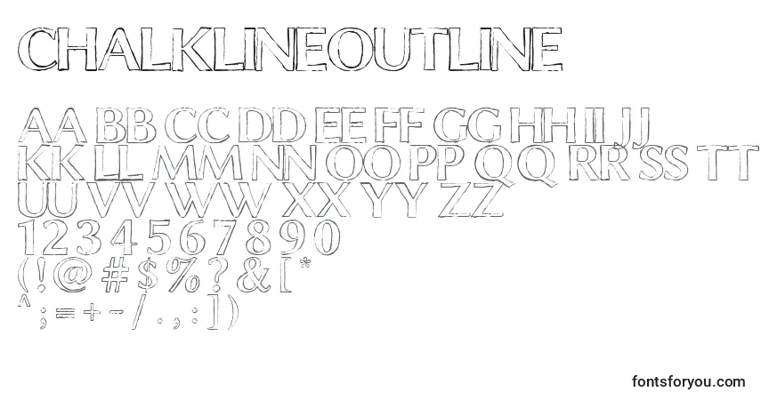 Fuente ChalkLineOutline (117804) - alfabeto, números, caracteres especiales