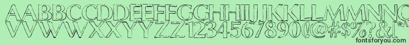 ChalkLineOutline Font – Black Fonts on Green Background
