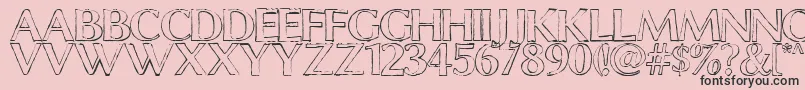 フォントChalkLineOutline – ピンクの背景に黒い文字