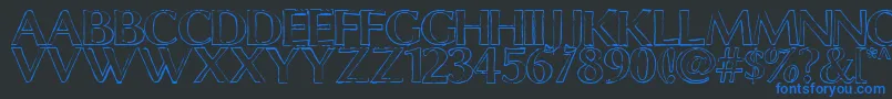 Saiba mais sobre a fonte ChalkLineOutline Fonte ChalkLineOutline – fontes azuis em um fundo preto