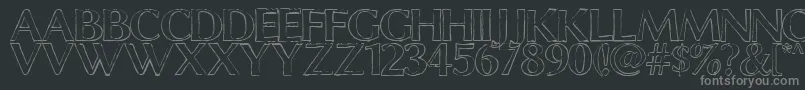 ChalkLineOutline Font – Gray Fonts on Black Background