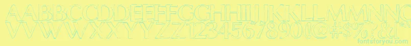 ChalkLineOutline Font – Green Fonts on Yellow Background