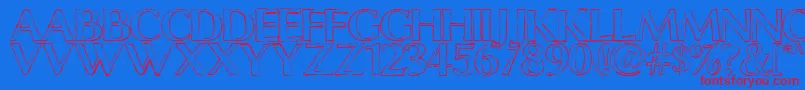 ChalkLineOutline-Schriftart – Rote Schriften auf blauem Hintergrund