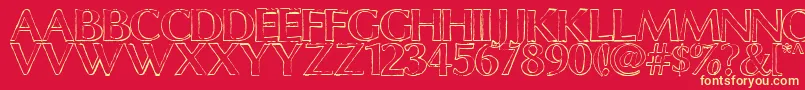 ChalkLineOutline Font – Yellow Fonts on Red Background