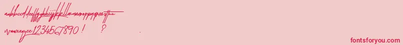 TakenByVulturesAlternatesDemo-Schriftart – Rote Schriften auf rosa Hintergrund