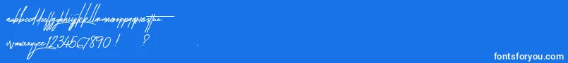 TakenByVulturesAlternatesDemo-Schriftart – Weiße Schriften auf blauem Hintergrund