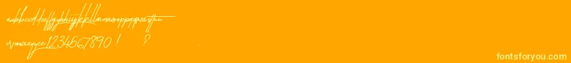 TakenByVulturesAlternatesDemo Font – Yellow Fonts on Orange Background