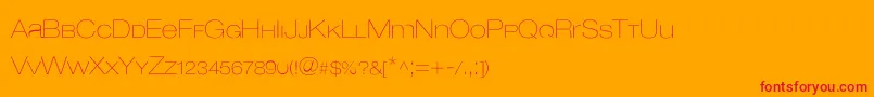 LowveticaUltrathin Font – Red Fonts on Orange Background