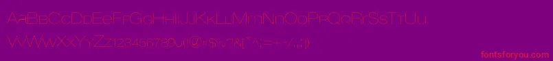 LowveticaUltrathin Font – Red Fonts on Purple Background