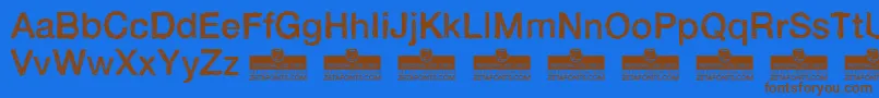 HandveticaNeueRegularTrial Font – Brown Fonts on Blue Background