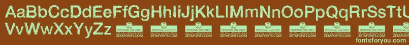 HandveticaNeueRegularTrial Font – Green Fonts on Brown Background