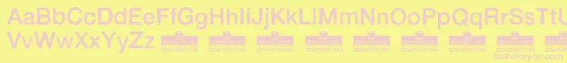 HandveticaNeueRegularTrial Font – Pink Fonts on Yellow Background