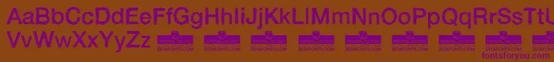 HandveticaNeueRegularTrial Font – Purple Fonts on Brown Background
