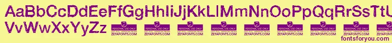 HandveticaNeueRegularTrial Font – Purple Fonts on Yellow Background