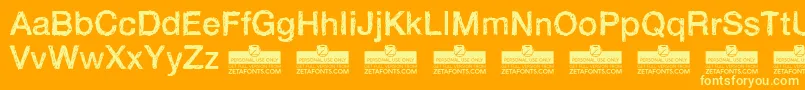 HandveticaNeueRegularTrial Font – Yellow Fonts on Orange Background