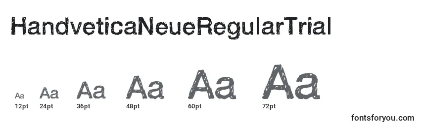 Размеры шрифта HandveticaNeueRegularTrial