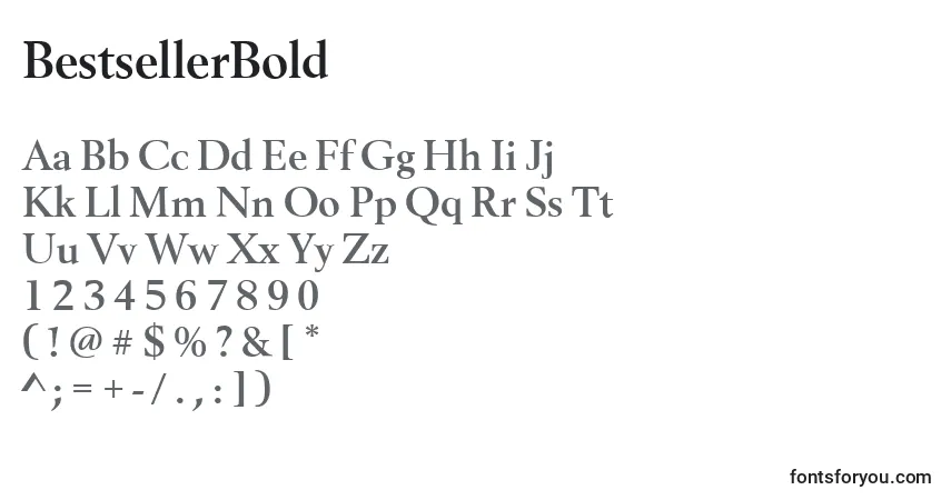 A fonte BestsellerBold – alfabeto, números, caracteres especiais