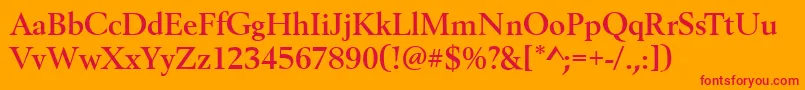 フォントBestsellerBold – オレンジの背景に赤い文字
