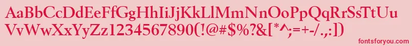 フォントBestsellerBold – ピンクの背景に赤い文字