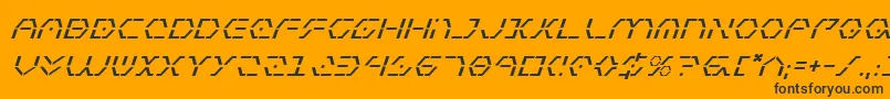 フォントZetaSentryItalic – 黒い文字のオレンジの背景
