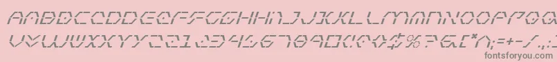 Fonte ZetaSentryItalic – fontes cinzas em um fundo rosa