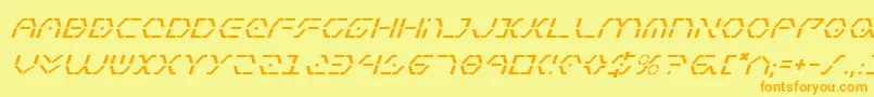 Fonte ZetaSentryItalic – fontes laranjas em um fundo amarelo