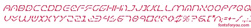 フォントZetaSentryItalic – 白い背景に赤い文字