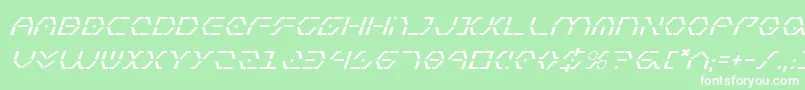 フォントZetaSentryItalic – 緑の背景に白い文字