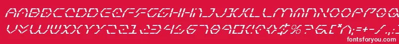 フォントZetaSentryItalic – 赤い背景に白い文字