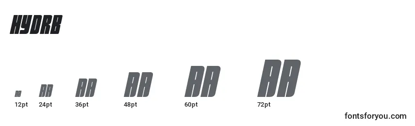 Hydrb Font Sizes