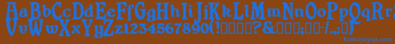 Shrewsburytitling ffy Font – Blue Fonts on Brown Background