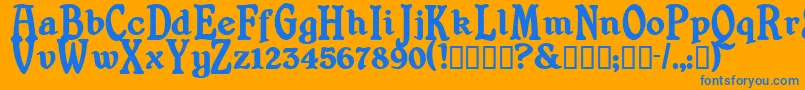 Shrewsburytitling ffy Font – Blue Fonts on Orange Background