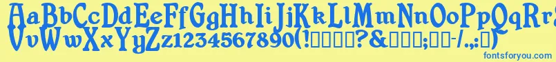Shrewsburytitling ffy Font – Blue Fonts on Yellow Background