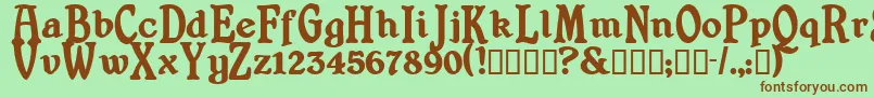 Shrewsburytitling ffy-fontti – ruskeat fontit vihreällä taustalla