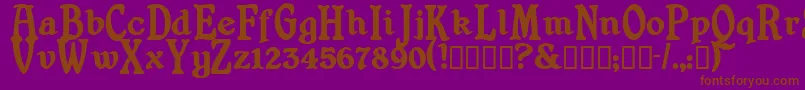 Shrewsburytitling ffy-Schriftart – Braune Schriften auf violettem Hintergrund
