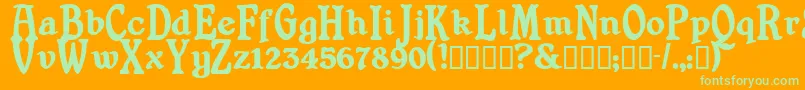 Shrewsburytitling ffy Font – Green Fonts on Orange Background