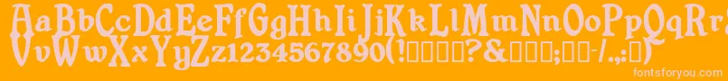 フォントShrewsburytitling ffy – オレンジの背景にピンクのフォント