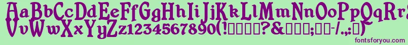 Shrewsburytitling ffy Font – Purple Fonts on Green Background