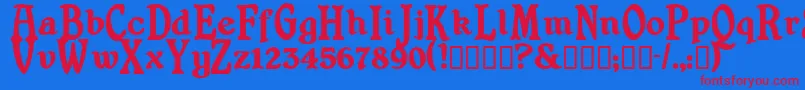 Shrewsburytitling ffy Font – Red Fonts on Blue Background