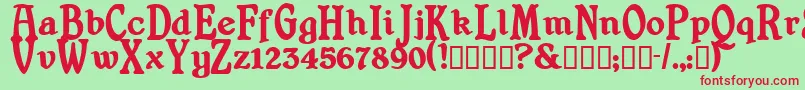 Шрифт Shrewsburytitling ffy – красные шрифты на зелёном фоне