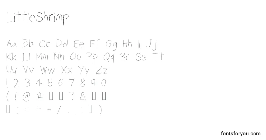 Czcionka LittleShrimp – alfabet, cyfry, specjalne znaki
