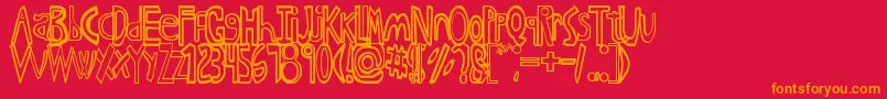 フォントAnimeI – 赤い背景にオレンジの文字