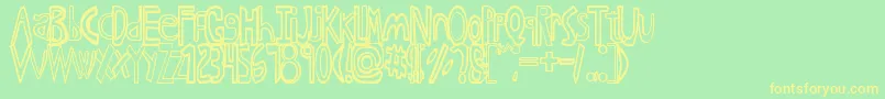 AnimeI Font – Yellow Fonts on Green Background