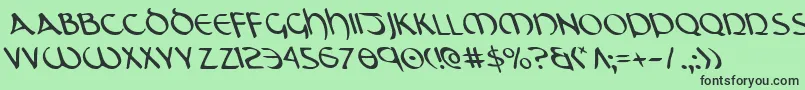 TristramLeftalic Font – Black Fonts on Green Background