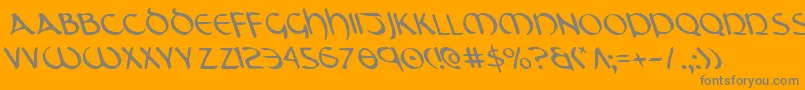 TristramLeftalic Font – Gray Fonts on Orange Background