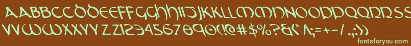 TristramLeftalic Font – Green Fonts on Brown Background