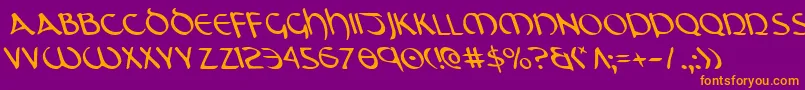 TristramLeftalic Font – Orange Fonts on Purple Background