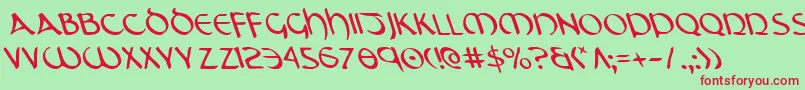 TristramLeftalic Font – Red Fonts on Green Background