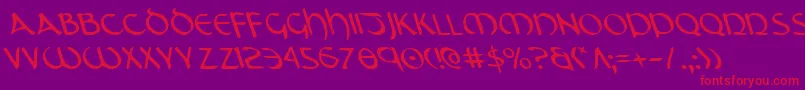 TristramLeftalic Font – Red Fonts on Purple Background