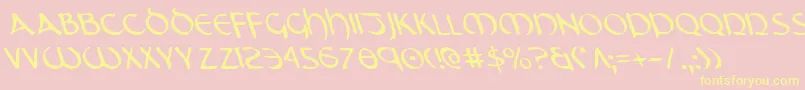 TristramLeftalic Font – Yellow Fonts on Pink Background